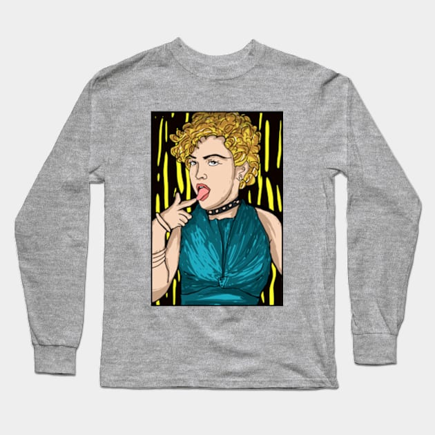 Madonna Pop Art 90s Long Sleeve T-Shirt by DeathAnarchy